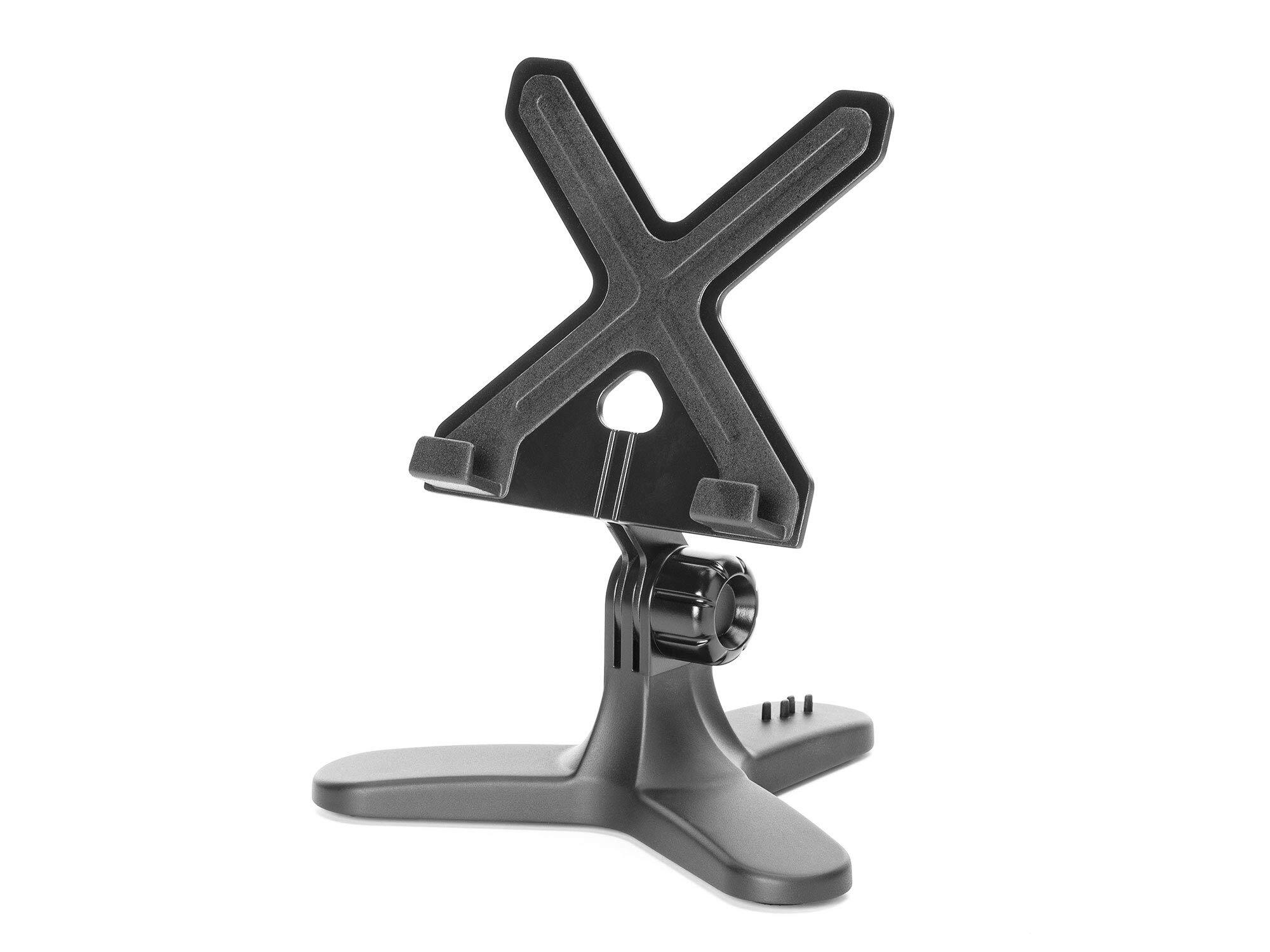 Front. WeatherTech - TabletHolder | Universal Tablet Stand, Anti-slip Face, Adjustable Tilt, Weighted Base – Black – Black Plastic Knob - Black.