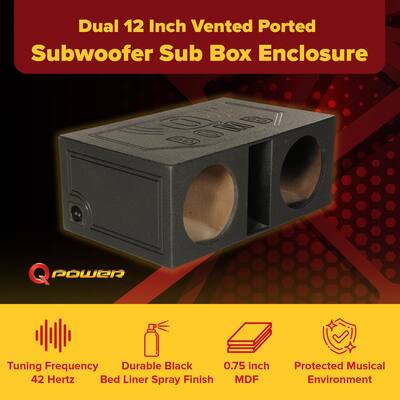 Q Power 12 Inch Dual Subwoofer Box, High-Performance UK | Ubuy