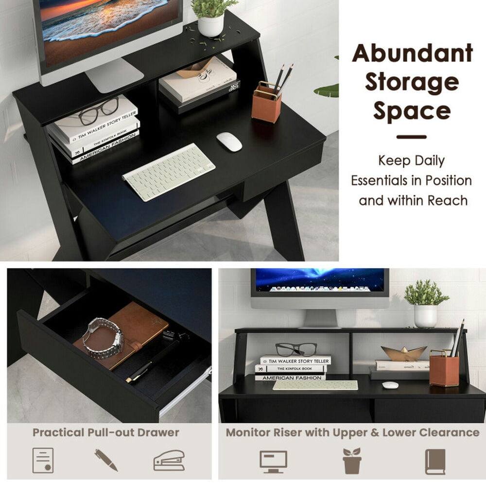 **Abundant Storage Space**  
Keep Daily Essentials in Position and within Reach

**Practical Pull-out Drawer**

**Monitor Riser with Upper & Lower Clearance**