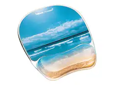 Front. Fellowes - Photo Gel Non-Skid Mouse Pad/Wrist Rest Combo, Sandy Beach - Sandy Beach.