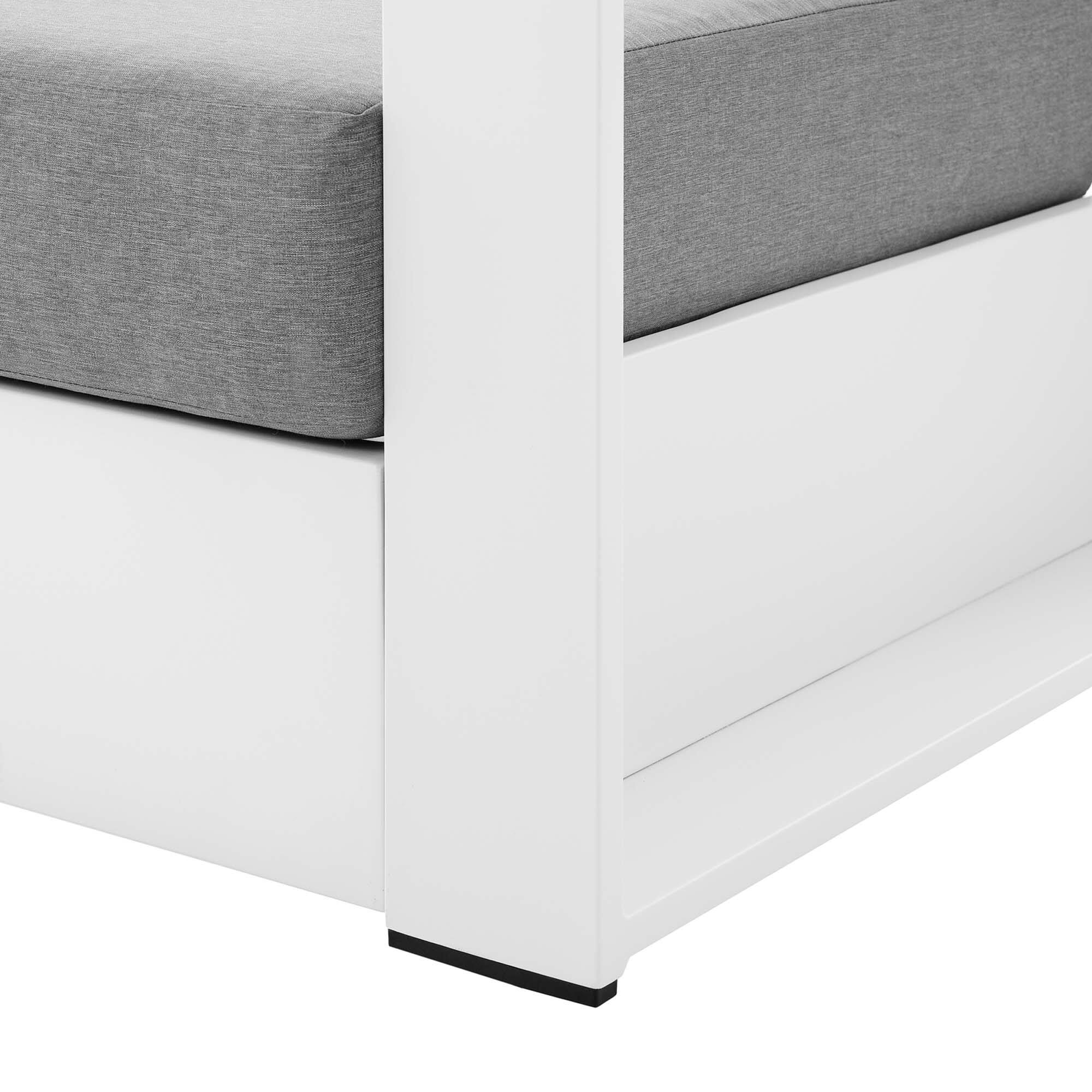 Alt View 5. Modway - Tahoe Outdoor Patio Powder-Coated Aluminum Armchair by Modway - White Gray.