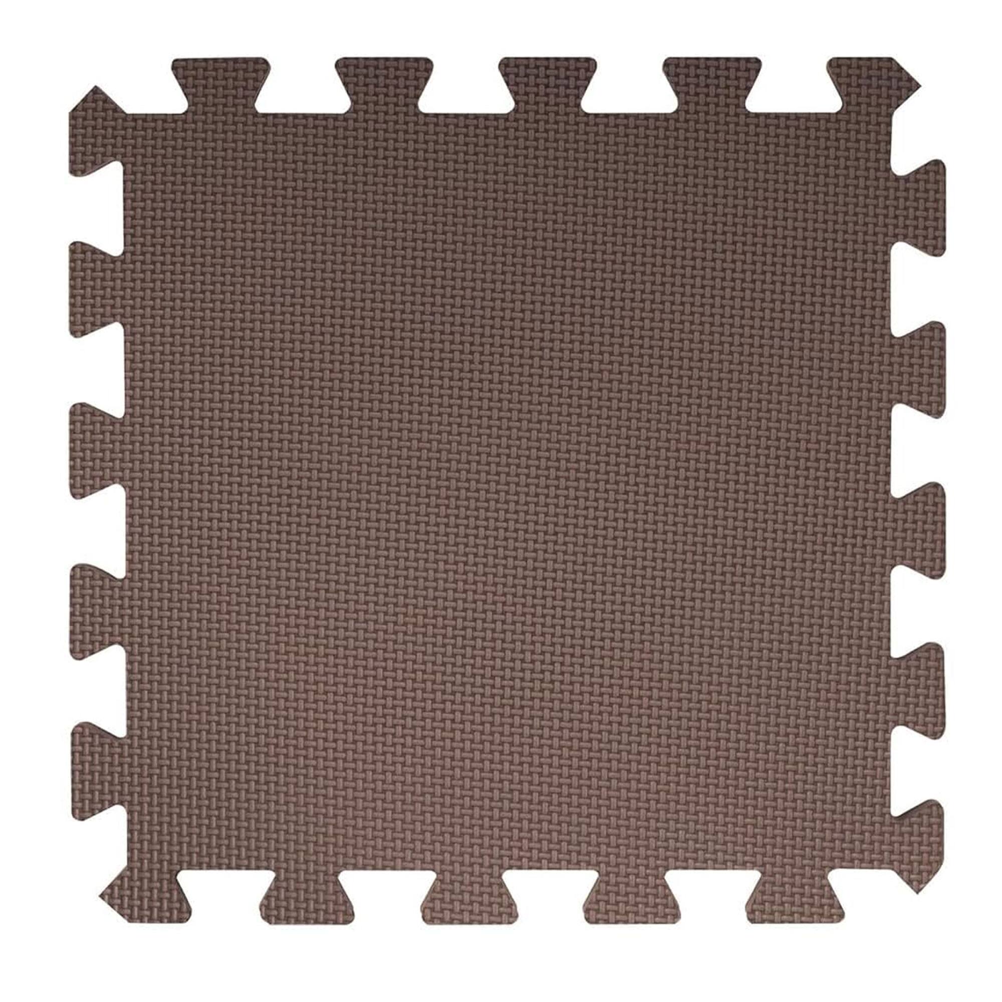 Alt View 8. BalanceFrom Fitness - BalanceFrom Fitness 16 Tile Thick Interlocking Puzzle Foam Exercise Play Mat - Blue/Brown/Beige.