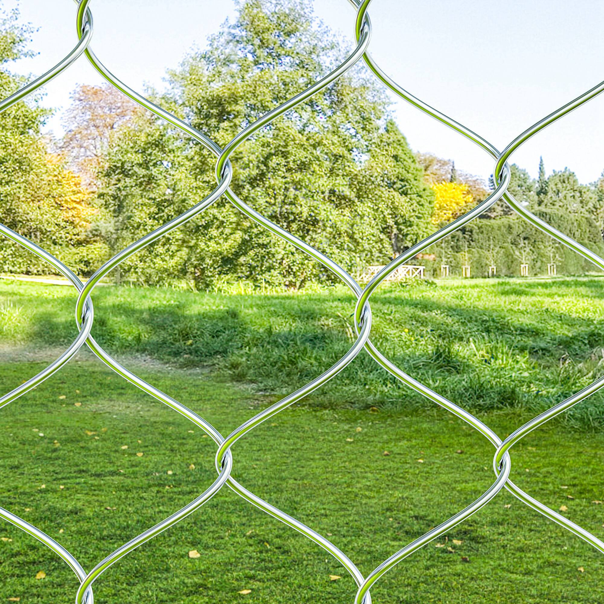Alt View 8. Outsunny - Garden Gate Chain Link Fence Gate, Galvanized Steel Garden Door for Yard Entrance Way, 26-71 in. W x 6 ft. H - Silver.