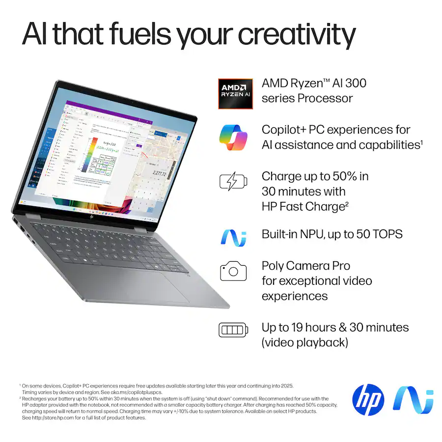 HP OmniBook X Flip 2 in 1 Copilot+ PC 14