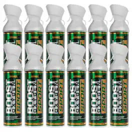 Boost Oxygen - Large SPORT Orange Aroma 10 Liter Canister for Support, (12 Pack) - Green/Orange