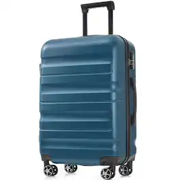 Ecooso - 28-Inch Hardshell ABS Luggage Lightweight Large Capacity Expandable Checked Suitcase with Spinner Wheels - Inky Blue