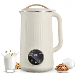 Mirfee - 8-in-1 Nut Milk Maker, 34oz 180W High-Speed Blending, for Plant-Based Milk, Juice, Milkshake, Auto Clean - Gray
