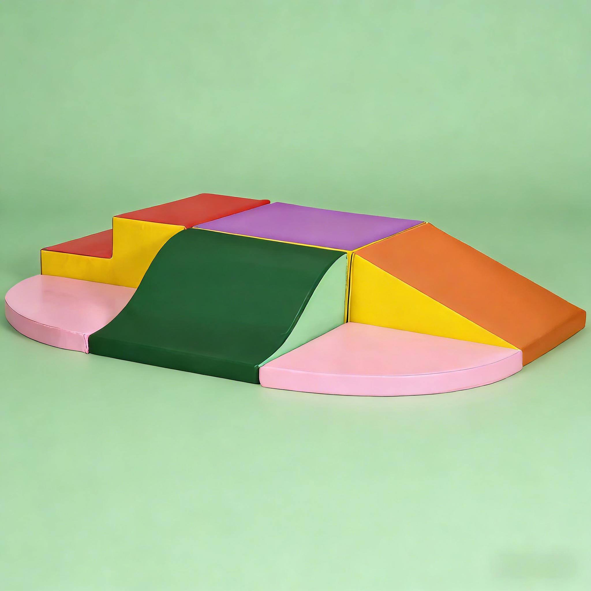 Alt View 2. Siljoy - 6-Piece Toddler Foam Climbing Blocks, Stackable Soft Play Set, Touch Fasteners, 132lb Load, Ages 12-36 Months - Multicolor.