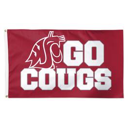 WinCraft - Washington State Cougars 3' x 5' Single-Sided Deluxe Team Slogan Flag - Multicolor