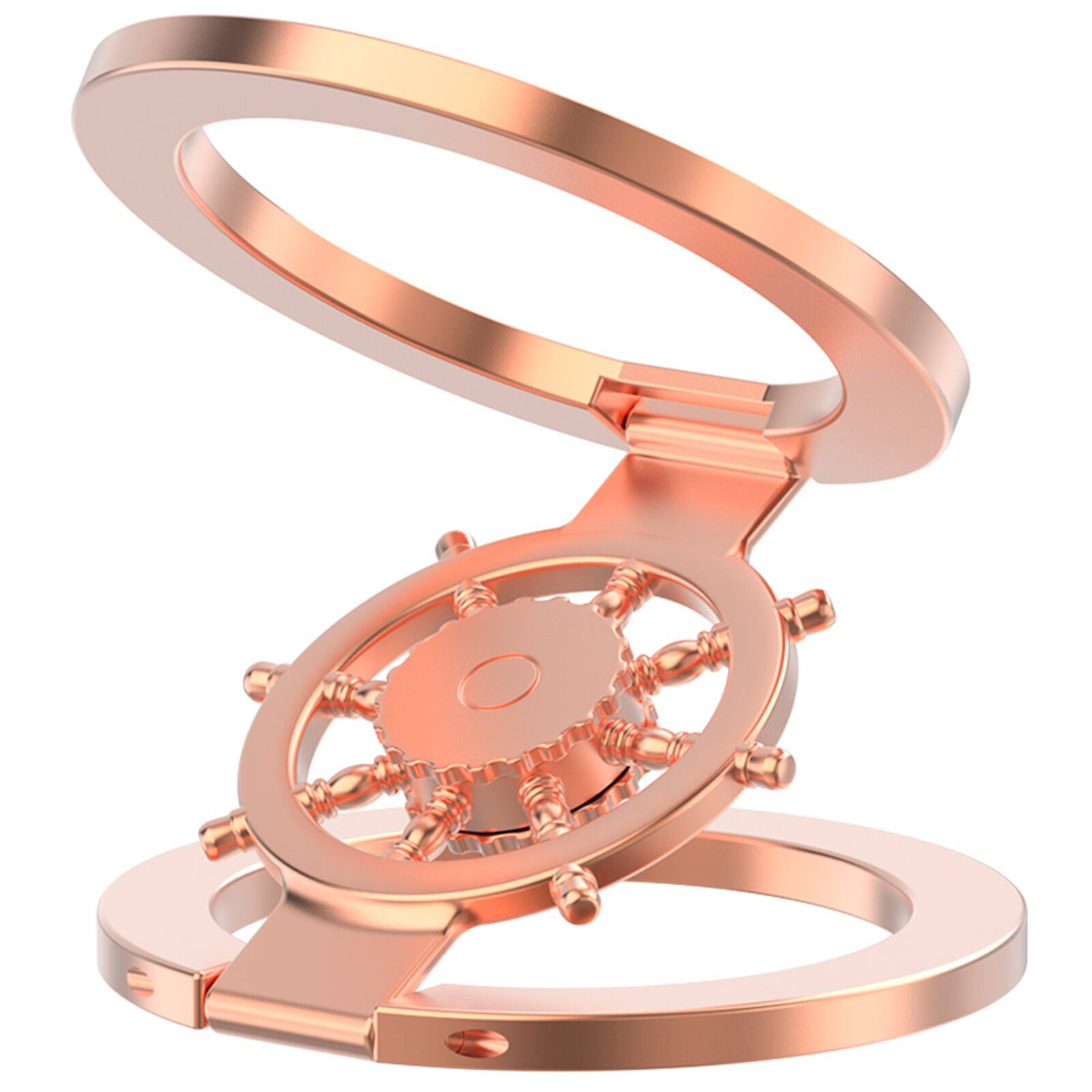 Front. UUCOVER - Magnetic Phone Kickstand Grip Ring Holder, Foldable Double-Sided Magnet Metal Stand Car Mount Compatible with MagSafe - Rosegold.