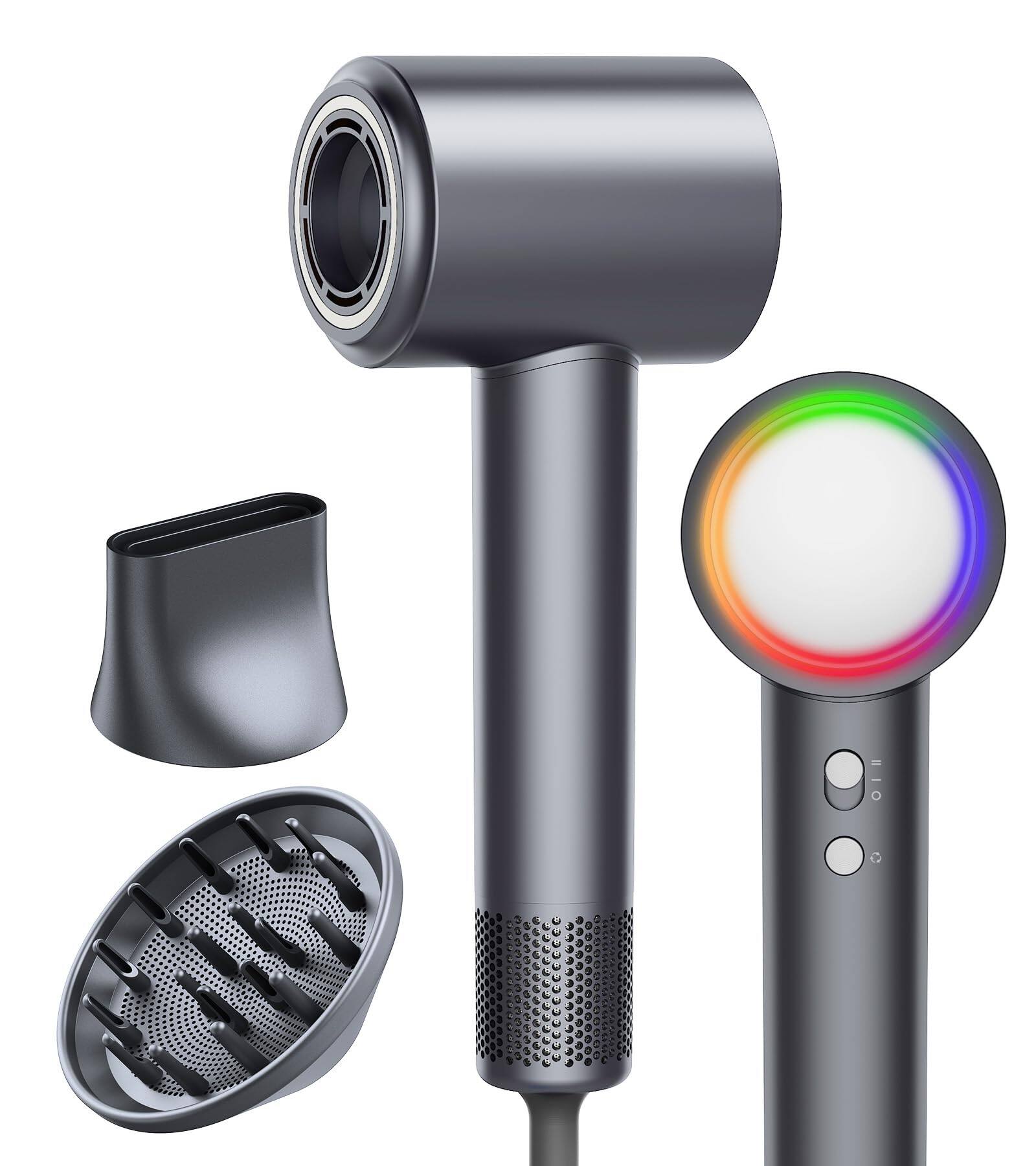 The Best Inks - 16W Ionic Lightweight Travel Hair Dryer Professional Grade with Advanced Technology for Fast Drying - Gray