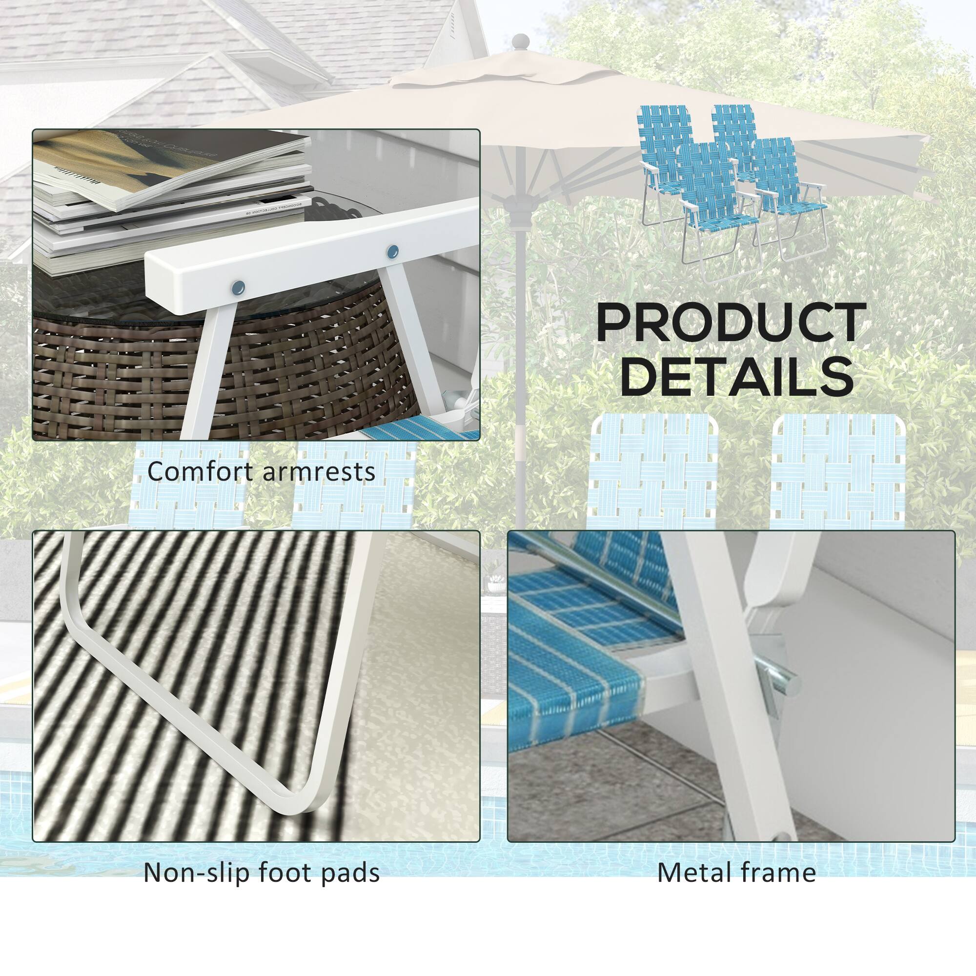 PRODUCT DETAILS

Comfort armrests
Non-slip foot pads
Metal frame