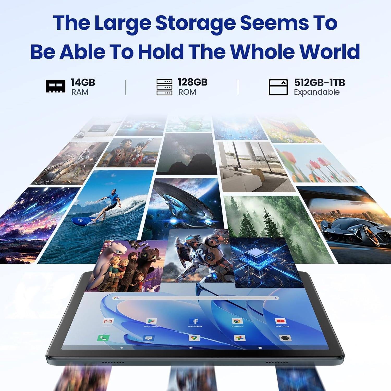 The Large Storage Seems To Be Able To Hold The Whole World
14GB RAM
128GB ROM
512GB-1TB Expandable
M f