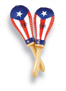 Latin Percussion - Salsa Rawhide Maracas PR Flag