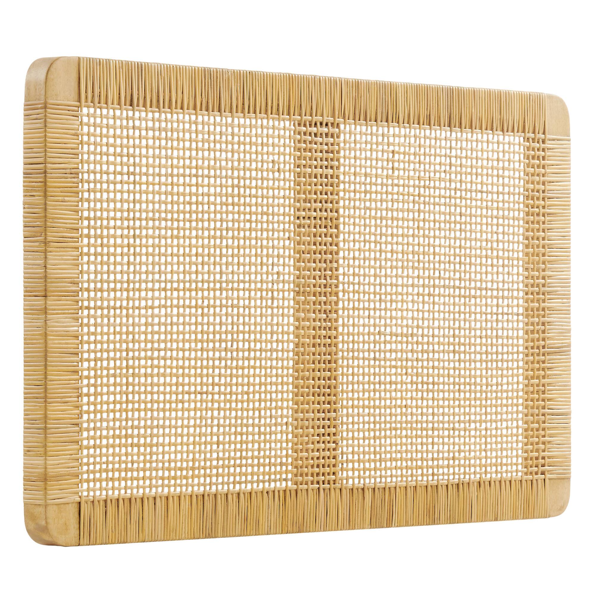 Angle. Modway - Sandy Wall Mounted Wood and Rattan Headboard by Modway - Natural Rattan.