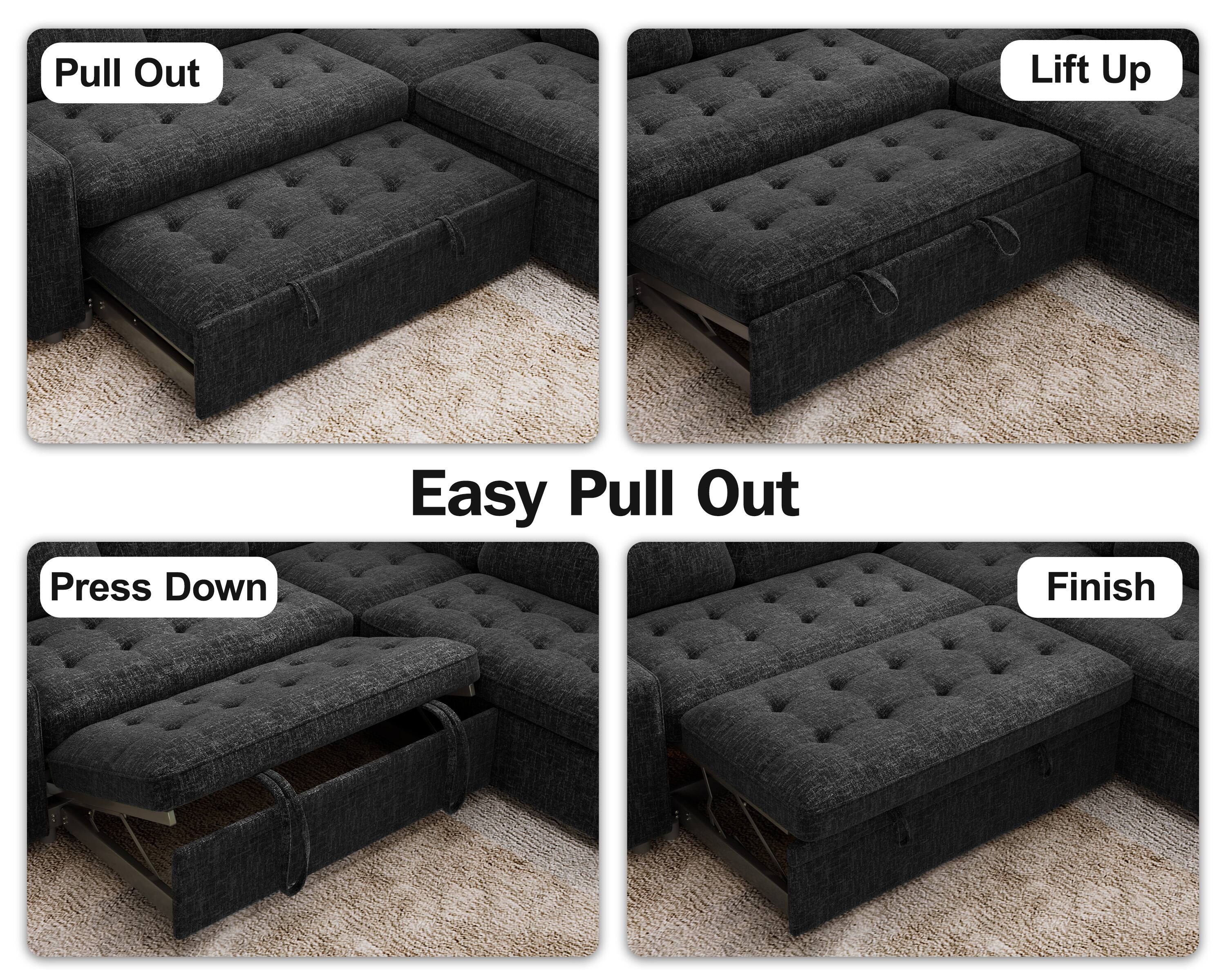 Pull Out  
Lift Up  
Press Down  
Easy Pull Out  
Finish