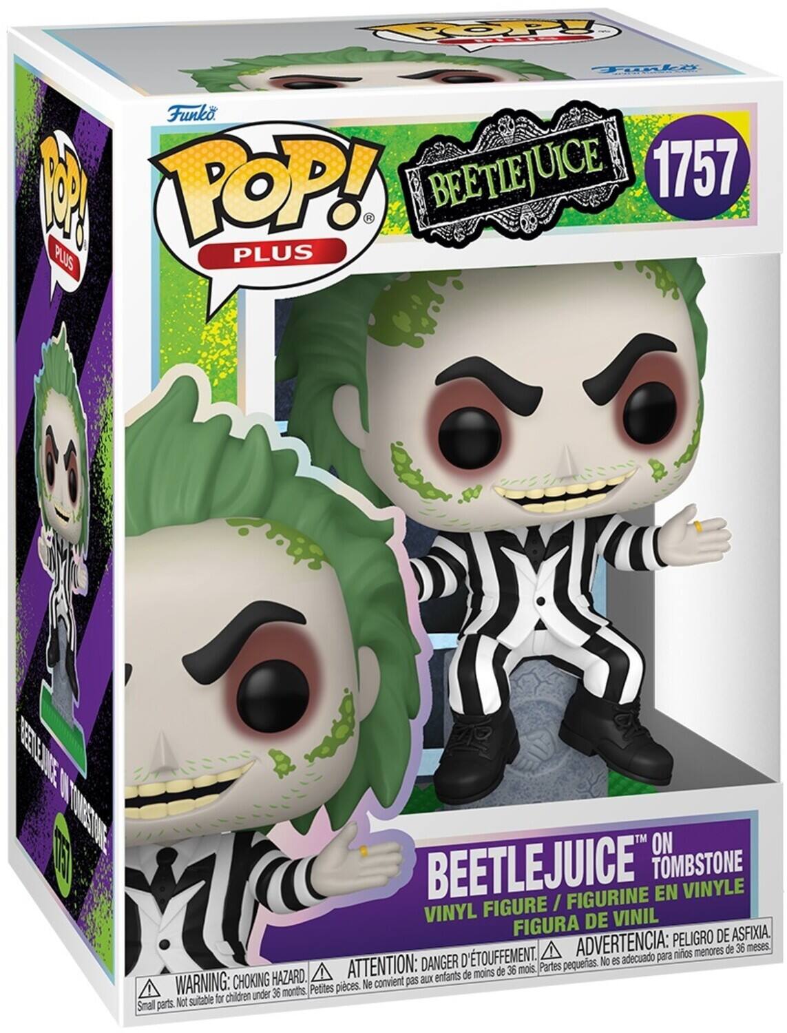 1757, Funko, POP!, BEETLEJUICE, PLUS, TOMBSTONE, FIGURINE EN VINYLE, FIGURE / VINYL, DE VINIL, FIGURA DE ASFIXIA, ADVERTENCIA: PELIGRO DE AFIXA, ATTENTION: DANGER D'ÉTOUFFEMENT, Partes pequeas. No es adecuado para niños menores de 36 meses. CHOKING HAZARD, WARNING: CHOKING HAZARD. Small parts. Not suitable for children under 36 months. Petites pieces. Ne convient pas aux enfants.