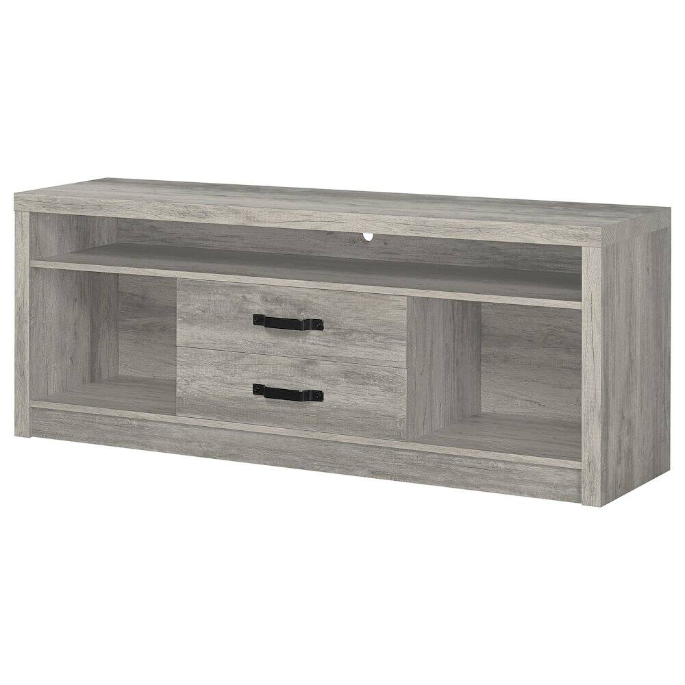 Alt View 5. Coaster Co. of America - Burke 2-drawer Engineered Wood 59" TV Stand Grey Driftwood - Brown.