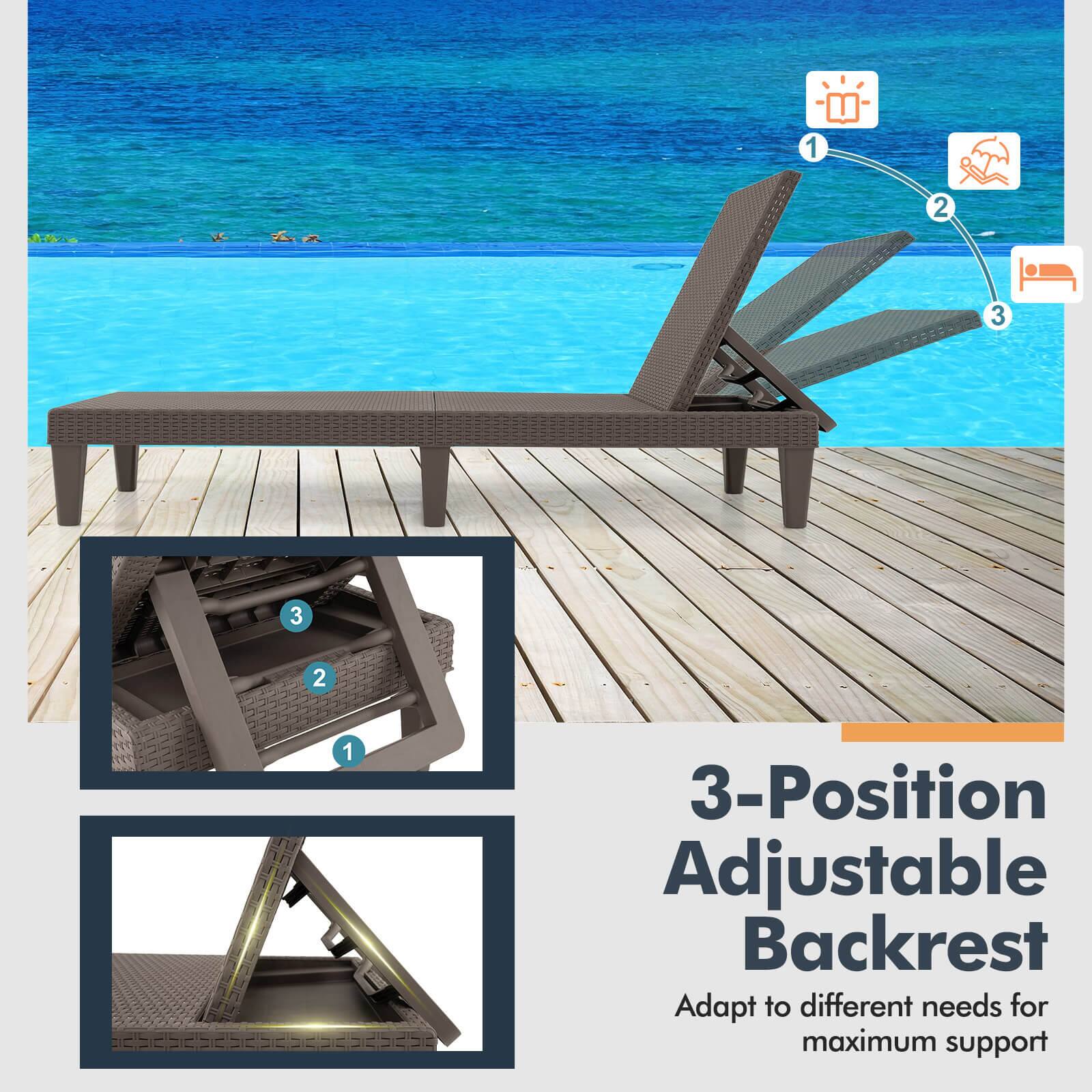 3-Position Adjustable Backrest
Adapt to different needs for maximum support