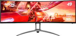 AOC - AG493UCX2 49" LCD 4K UWHD Gaming Monitor - Black/Red - Front_Zoom
