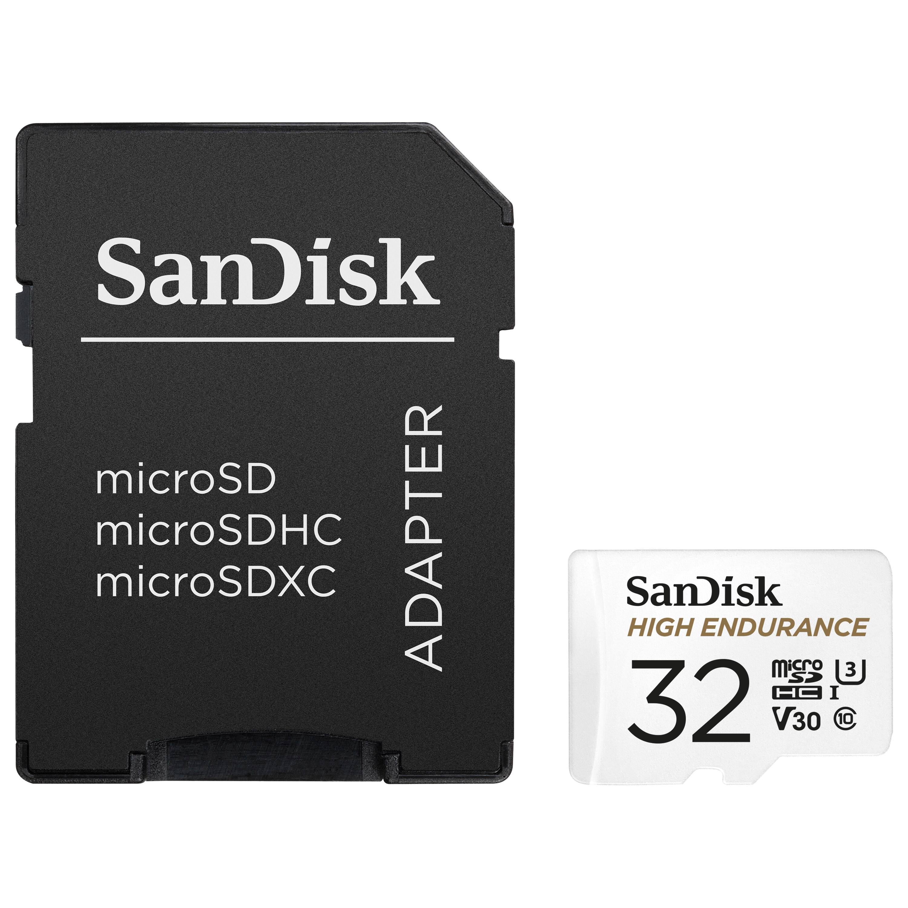 SanDisk microSD microSDHC microSDXC ADAPTER SanDisk HIGH ENDURANCE 32GB microSD V30 C10