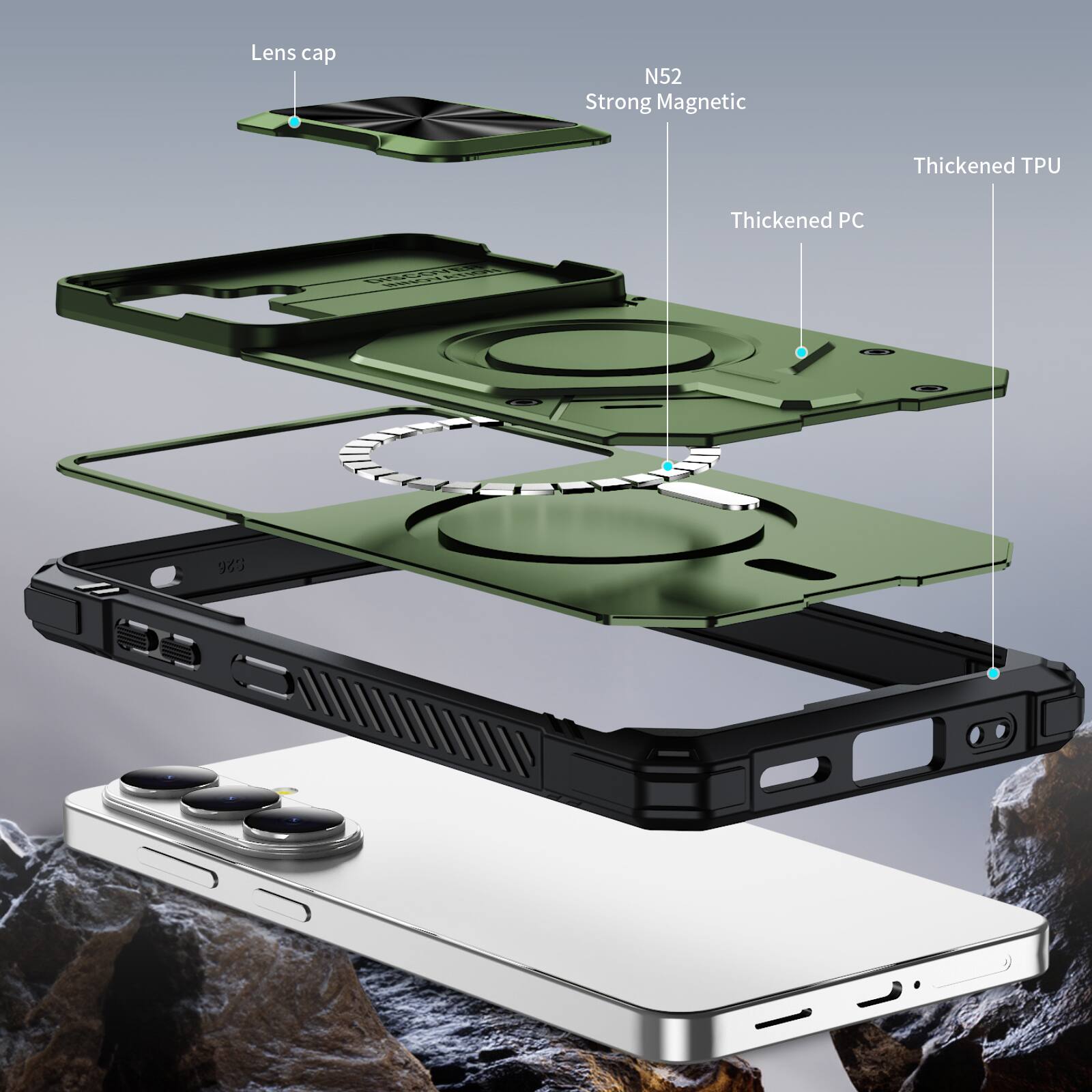 Lens cap N52 Strong Magnetic Thickened TPU Thickened PC