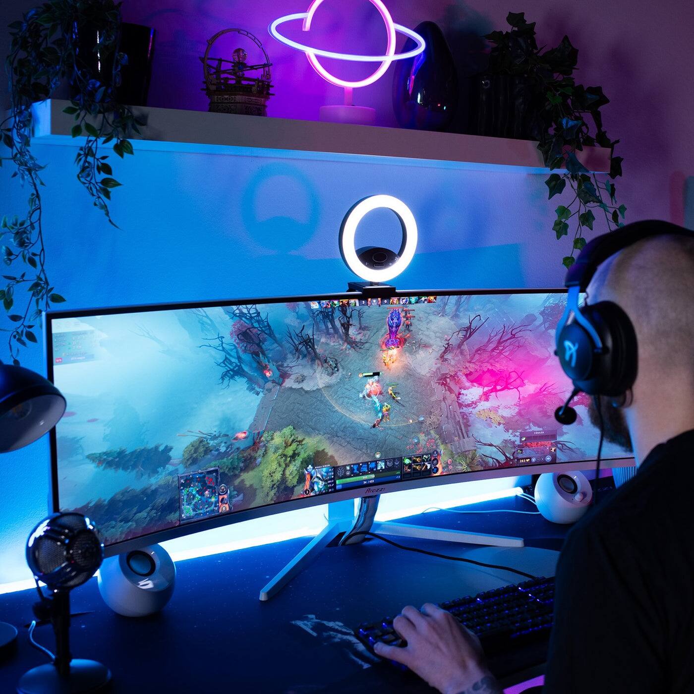 Alt View 1. Arozzi - Arozzi Nova 49“ Curved VA 165Hz Ultrawide Gaming Monitor - White - White.
