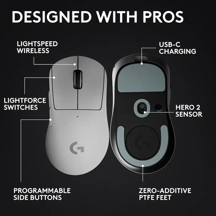 Logitech PRO X Superlight DEX Lightweight Wireless Optical HERO