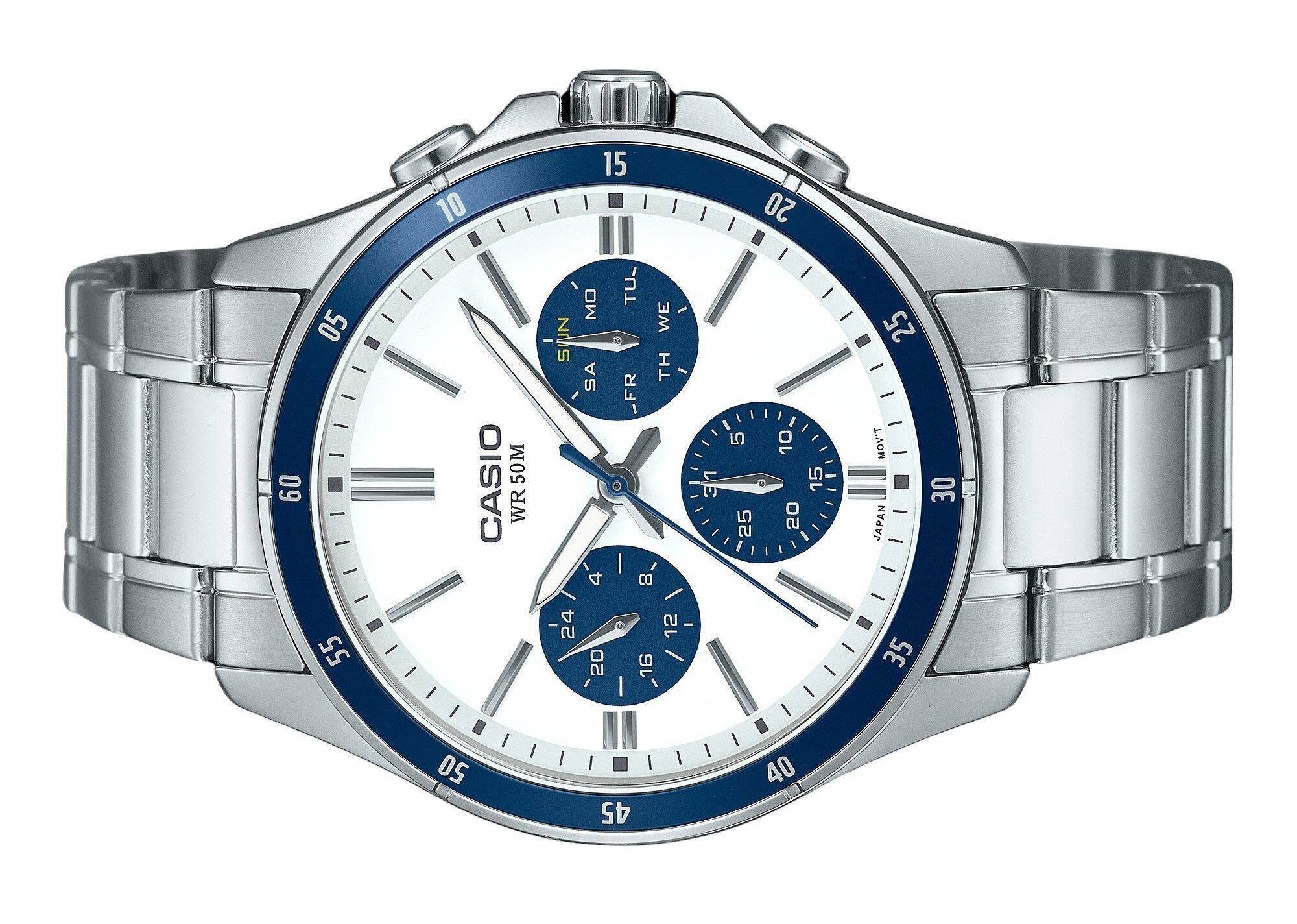 10 15 20 05 09 55 CASIO 50M WR SIUN 4  
MO SA 4 20 TU- WE TH -FR I 0 12 16 LE 5 25  
10 15 20 25 MOV'T 30 JAPAN 35 50 45 40