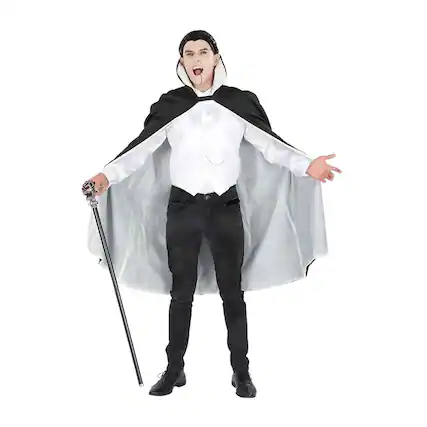 Front. Orion Costumes - Vampire with Wig Standard Costume Accessory - Black.