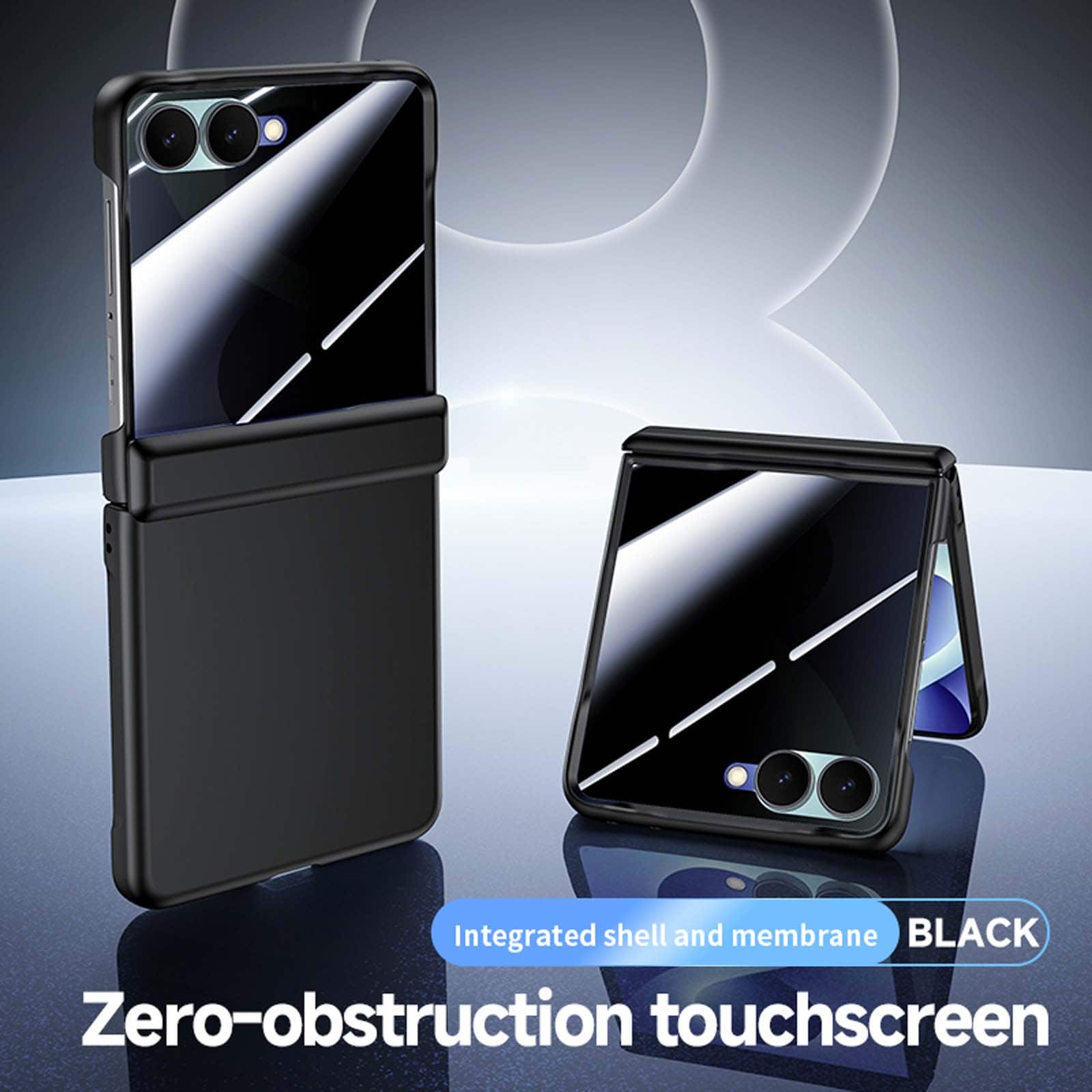 Dteck - Full Body Case Built-in Screen Protector For Samsung Galaxy Z Flip8 Slim Fit Shockproof Rugged Hinge Protection Cover - Black(Privacy Film) price history on PriceWatchPro