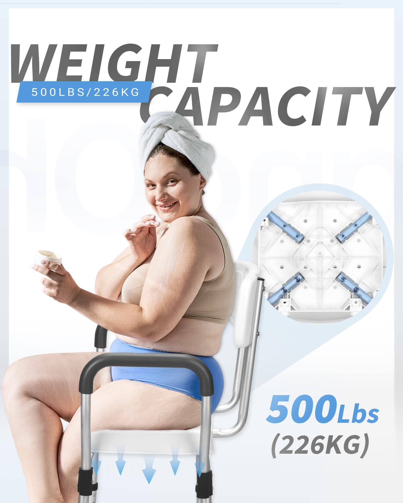 WEIGHT CAPACITY  
500LBS/226KG  

500Lbs (226KG)