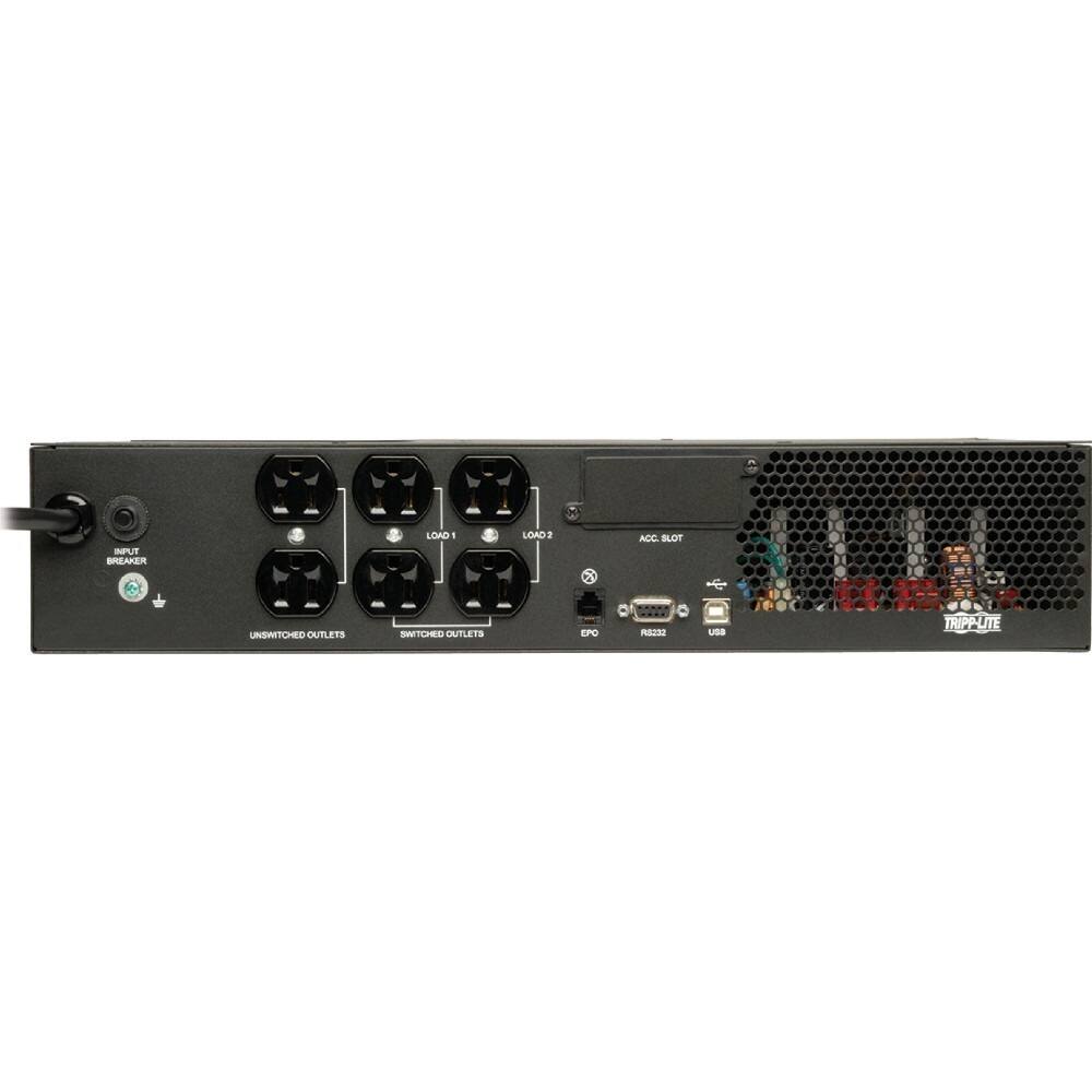 NPU BAER LOAD 1 LOAD 2 ACC SLOT UNSWITCHED OUTLETS SWITCHED OUTLETS EPO RS232 USB TRIPP-LITE