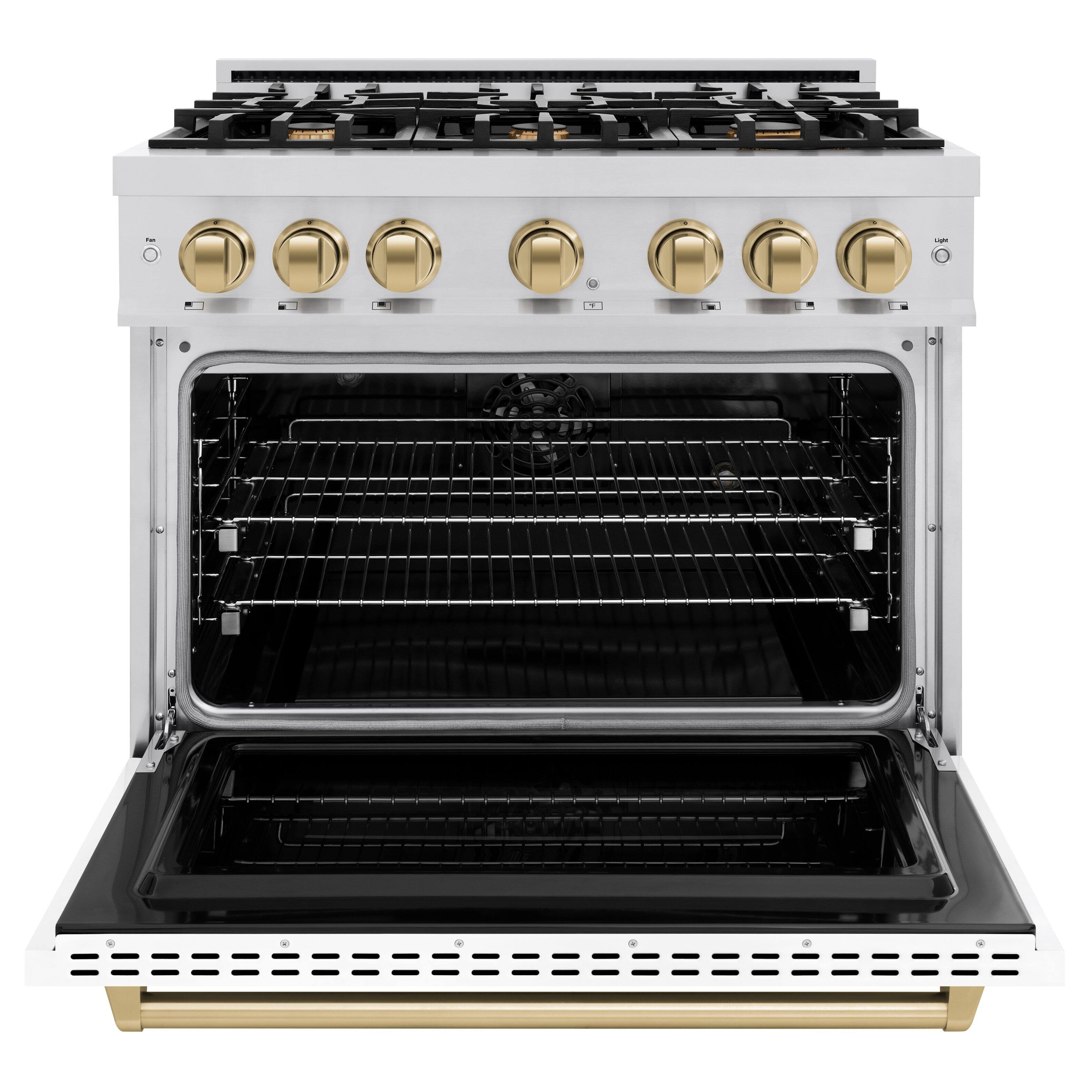 Alt View 1. ZLINE - ZLINE Autograph 36" Classic Dual Fuel Range with Bronze Accents (CDRZ-WM-36-CB) - Black.