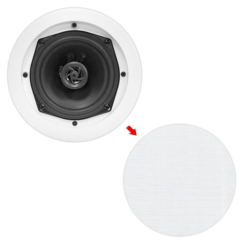 Alt View 2. Pyle - Pyle PDIC51RD 150W 5.25" Round Flush Mount In-Wall/Ceiling Home Speakers, 8 Pack - White.