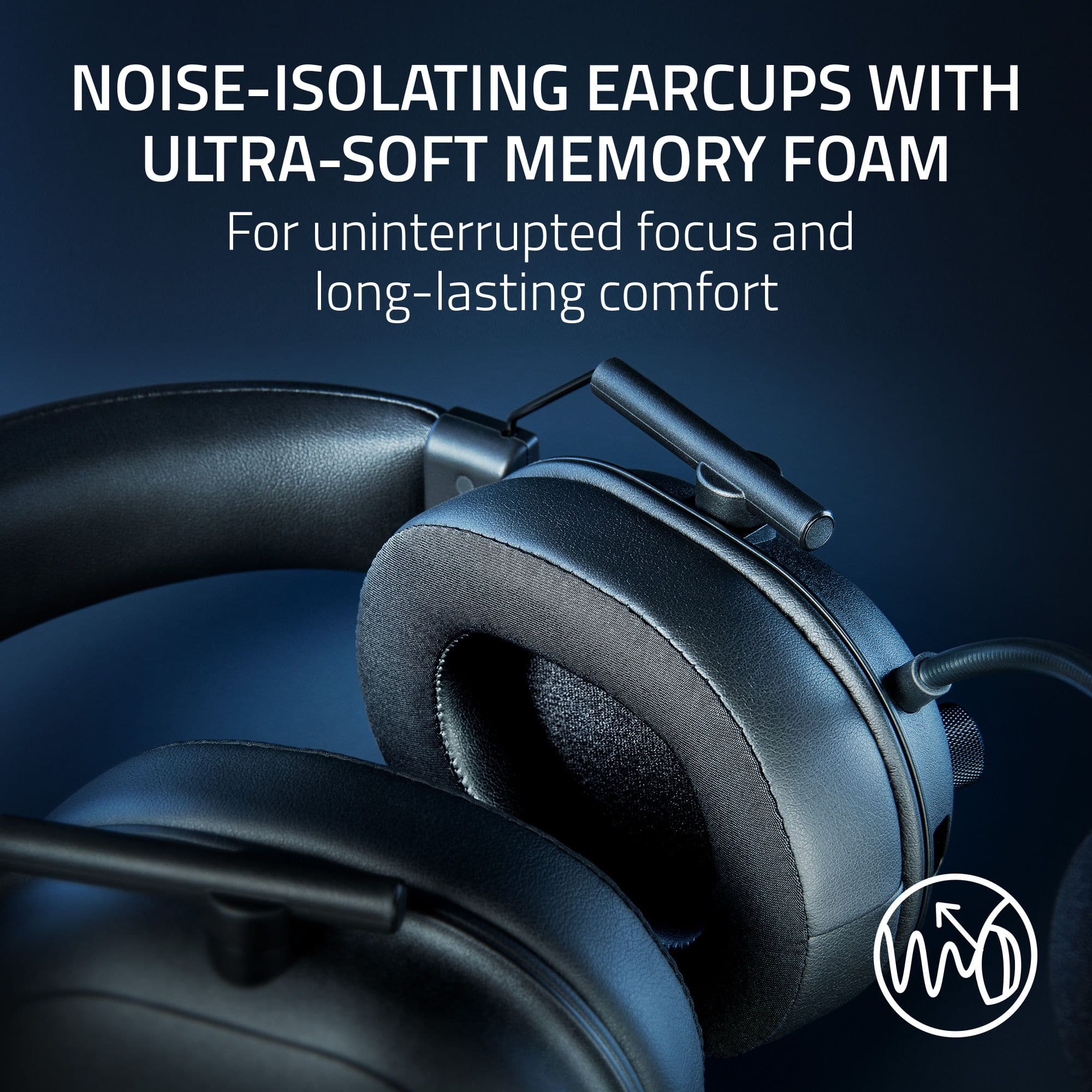 NOISE-ISOLATING EARCUPS WITH ULTRA-SOFT MEMORY FOAM: For uninterrupted focus and long-lasting comfort.