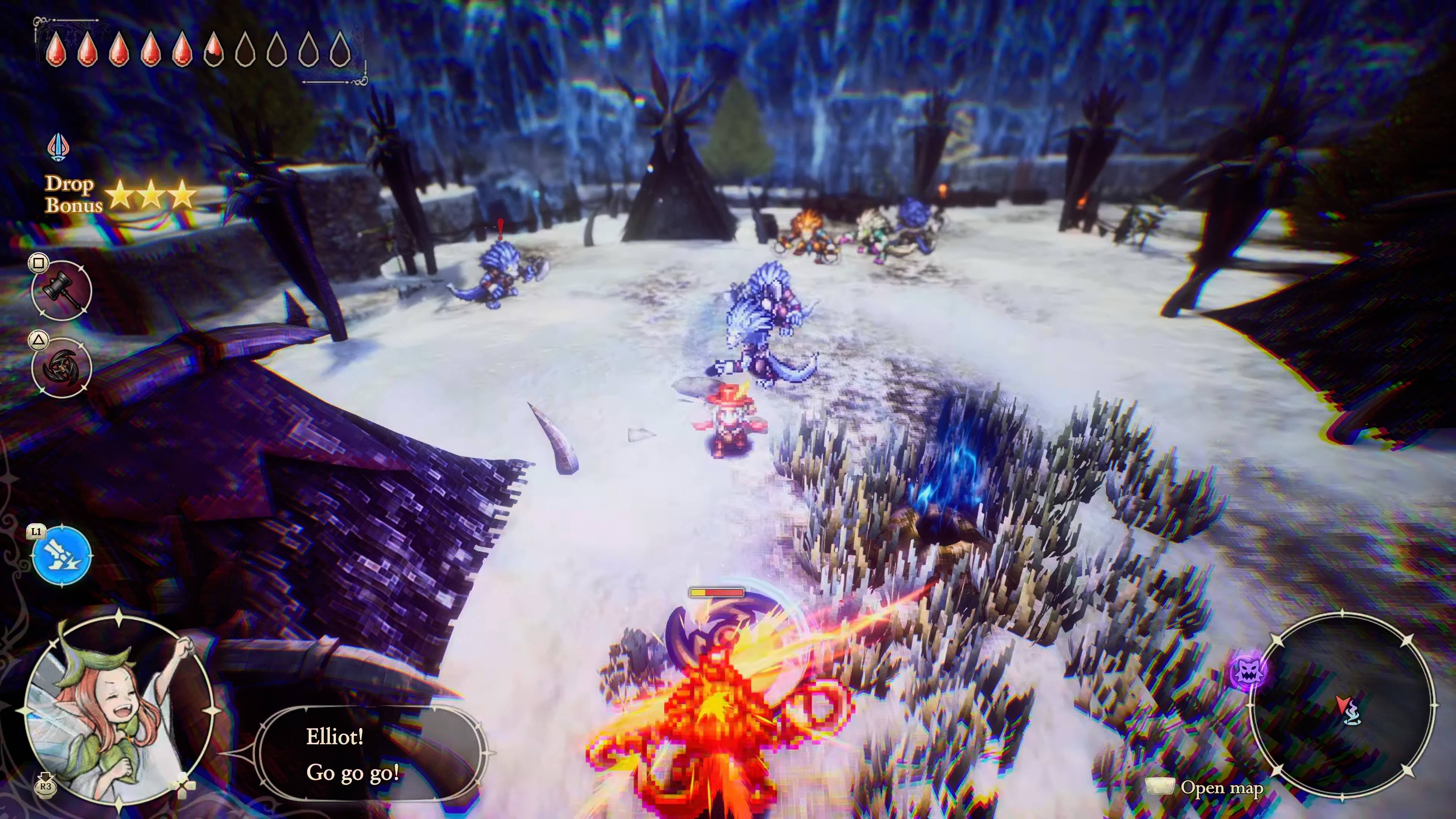 Drop Bonus A L1  
Elliot! Go go go!  
Open map