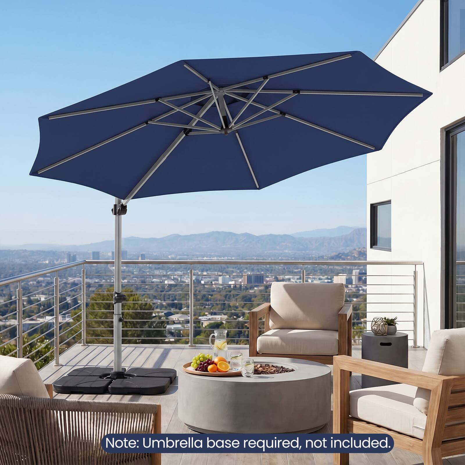 Note: Umbrella base required, not included.