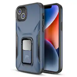 Mybat Pro - Antimicrobial Stealth Series with Stand for Apple iPhone 17e / 16e / 14 / 13 - Blue