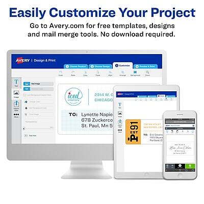 Easily Customize Your Project  
Go to Avery.com for free templates, designs and mail merge tools. No download required.

AVERY | Design & Print

TO: Lynette Napic  
678 Zuckerco  
St. Paul, Mn 5

2914 W. G  
CHICAGO

EST  
Portant O