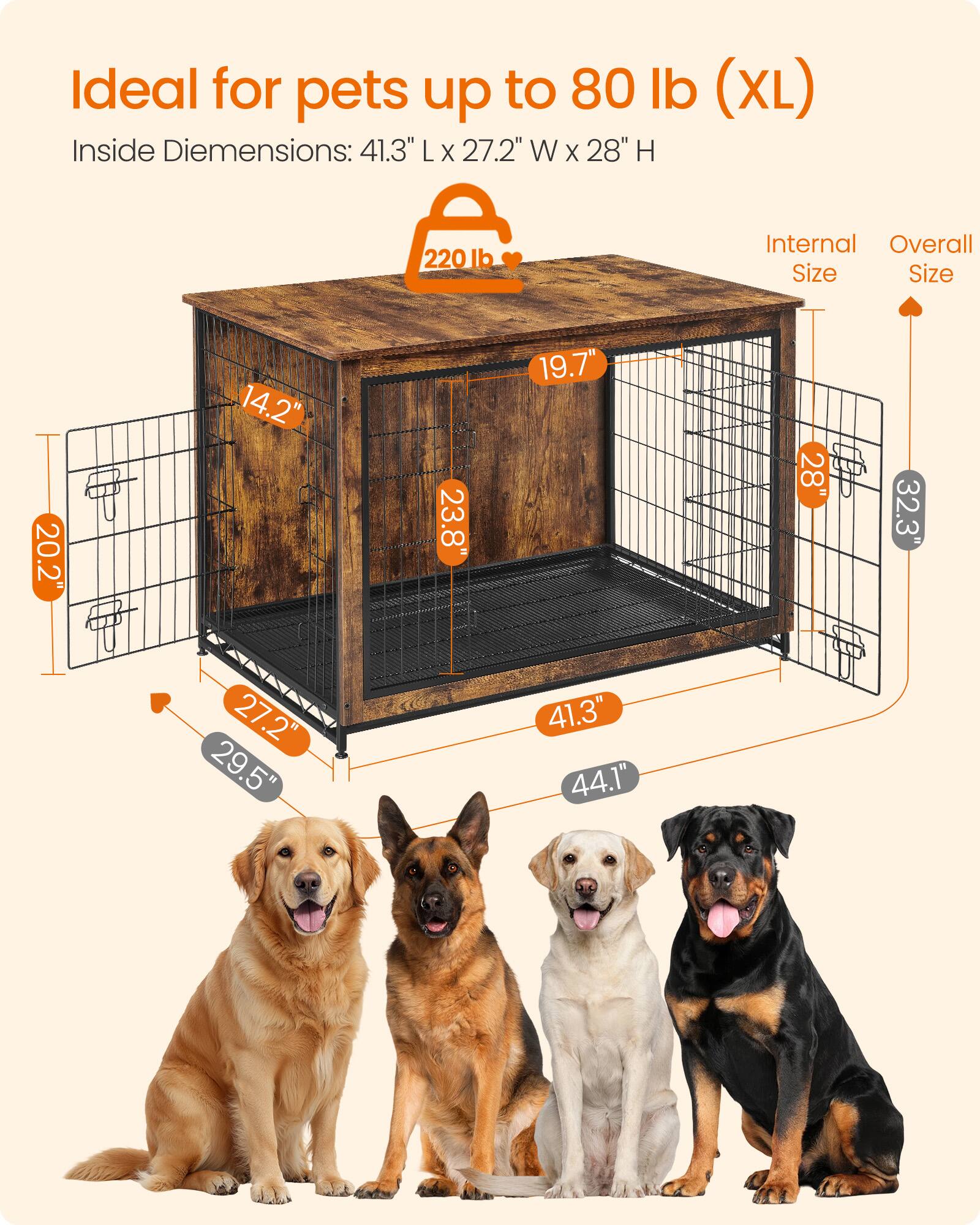 Songmics Home Dog Crate Furniture, 44.1