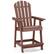Front. Costway - 1 PCS Bar Stool HDPE Patio Chair with Armrest Footrest Home Indoor Outdoor - Brown.