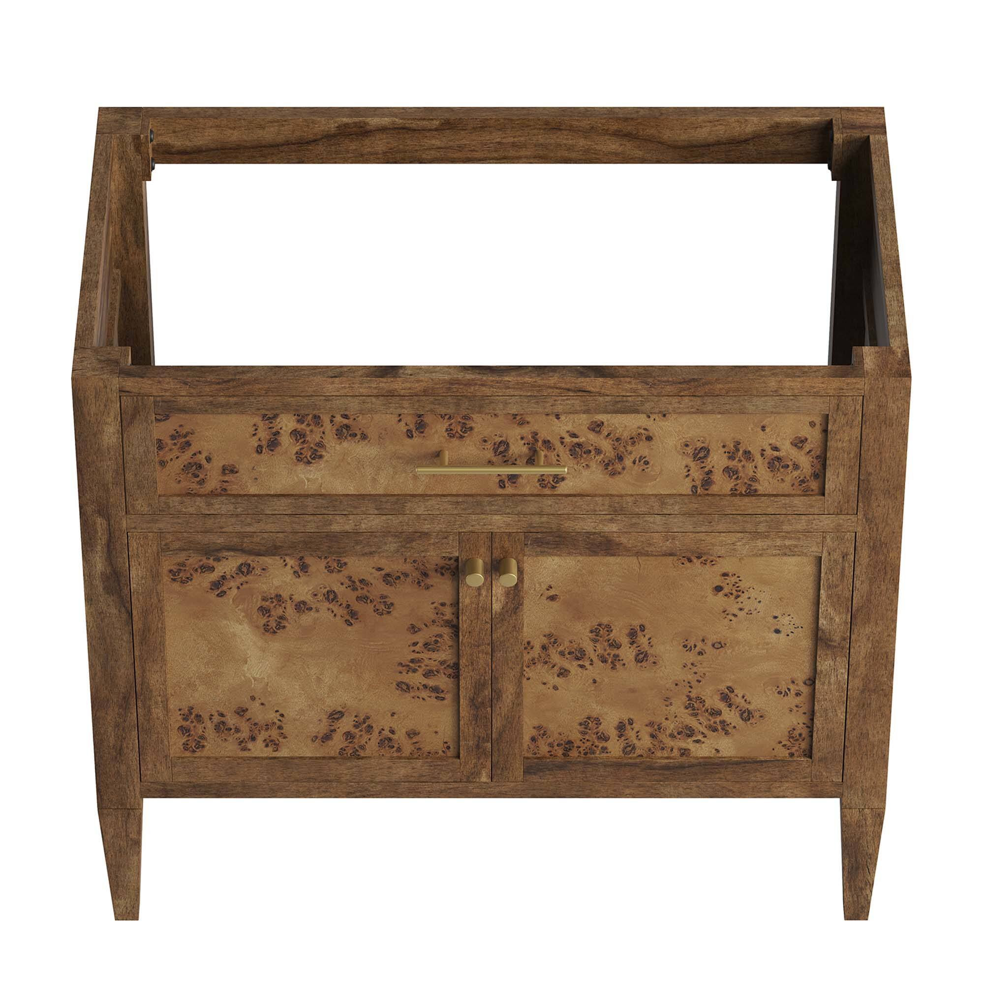 Alt View 6. Modway - Elysian 36" Wood Bathroom Vanity Cabinet (Sink Basin Not Included) by Modway - Brown.