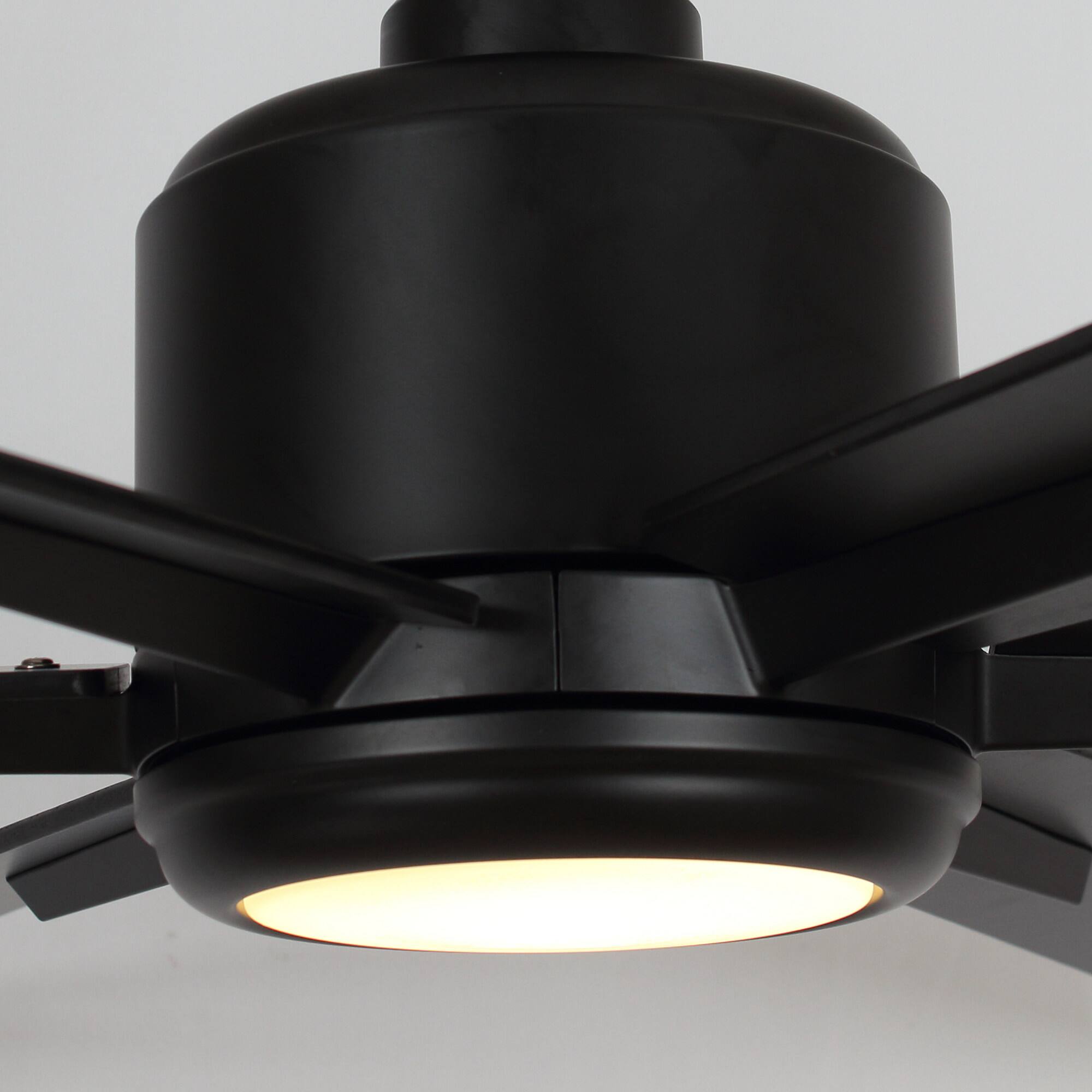 Alt View 10. Parrot Uncle - 65" Modern Black Windmill LED Ceiling Fan with Remote Control and Lights - Black.