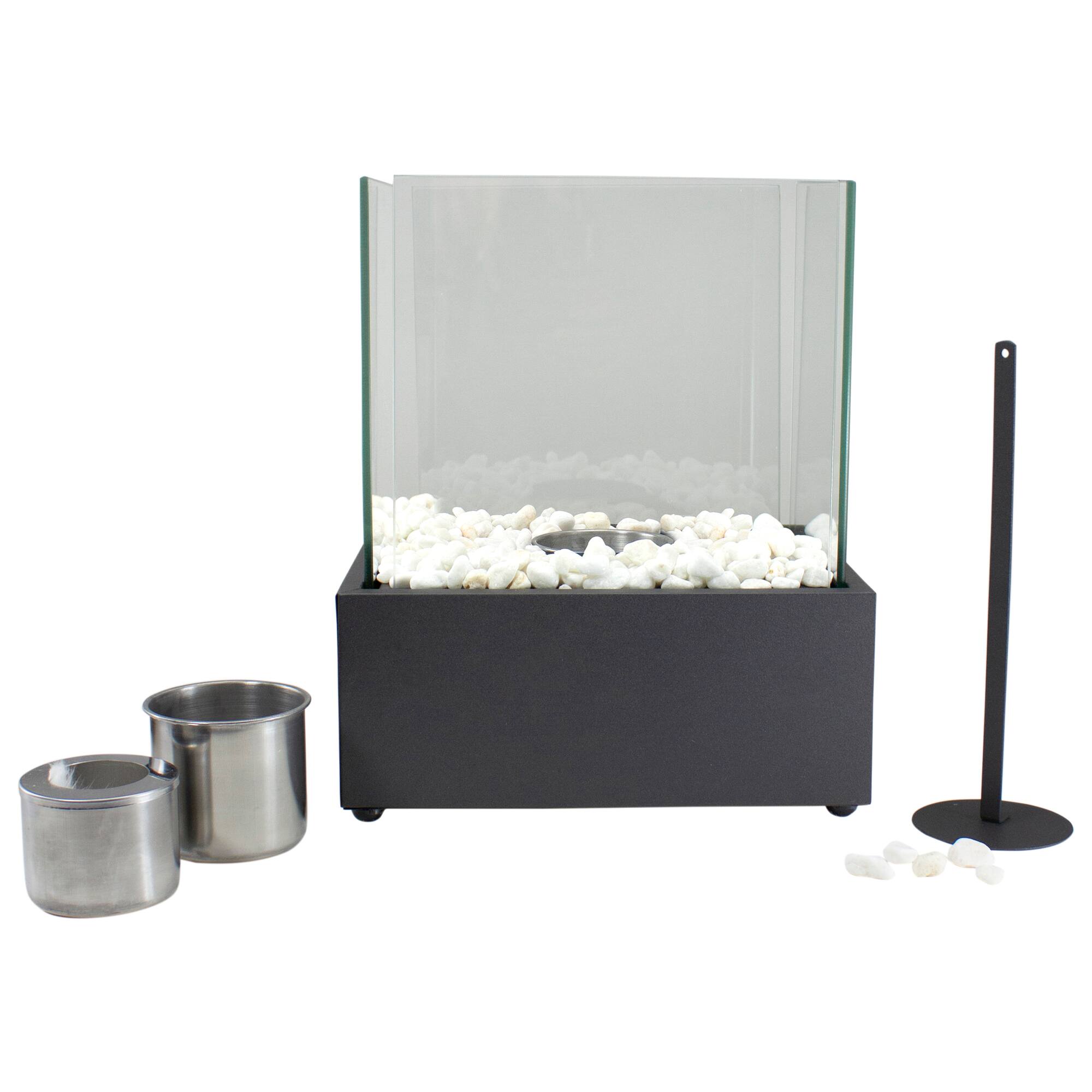 Alt View 5. Northlight - Bio Ethanol Ventless Portable Fireplace with Flame Guard - 11.5" - Black.