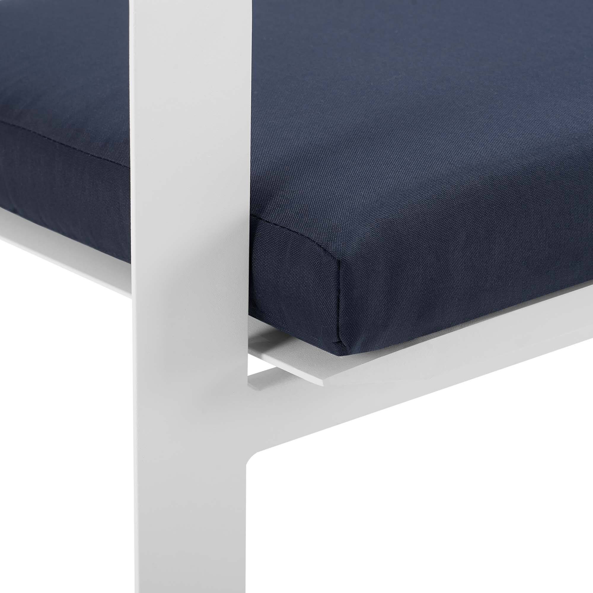 Alt View 3. Modway - Baxley Stackable Outdoor Patio Aluminum Dining Armchair by Modway - White Navy.