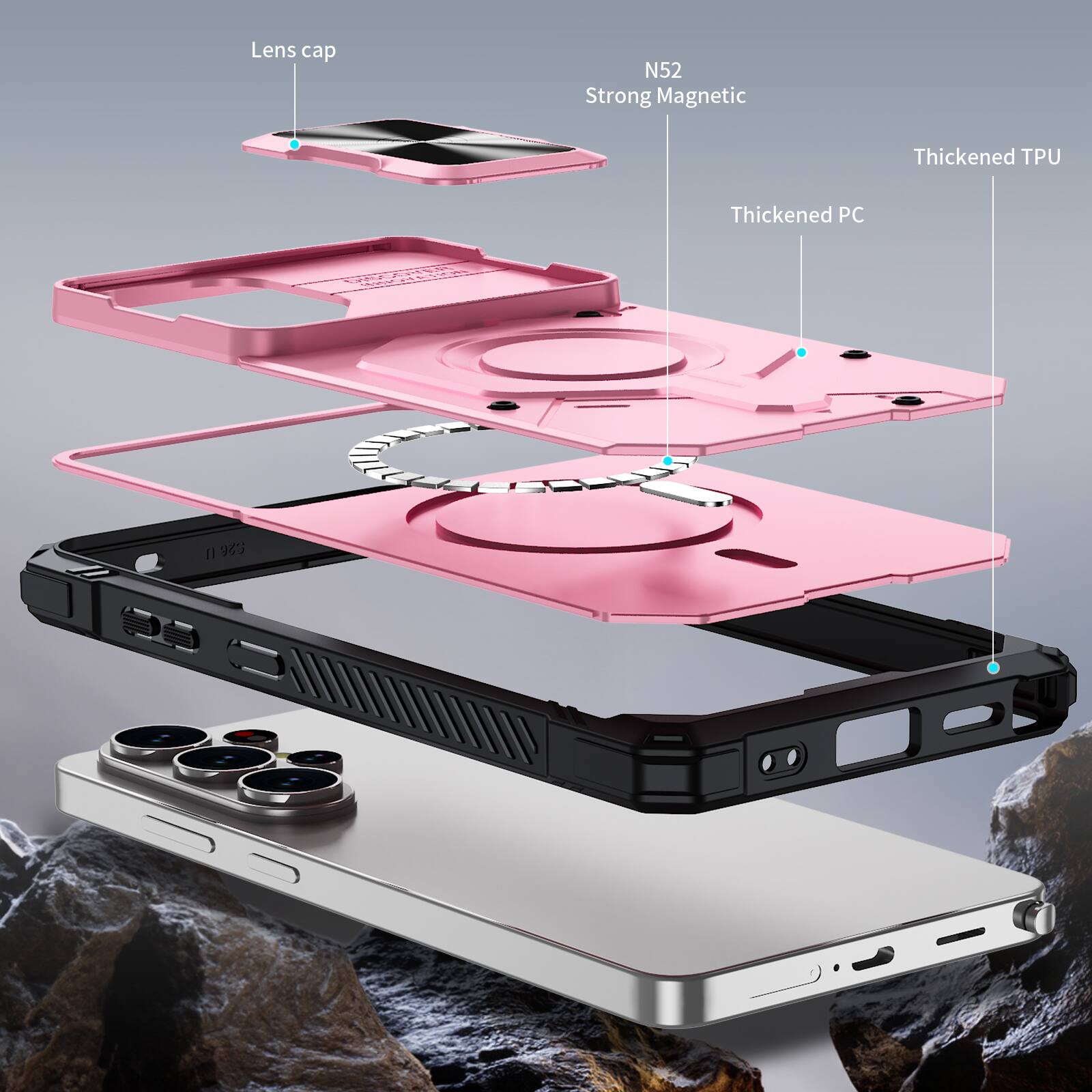 Lens cap N52 Strong Magnetic Thickened TPU Thickened PC
