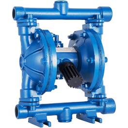 VEVOR - Air-Operated Double Diaphragm Pump, 1/2 in Inlet & Outlet, Cast Iron Body, 3 GPM & Max 90 PSI - Blue