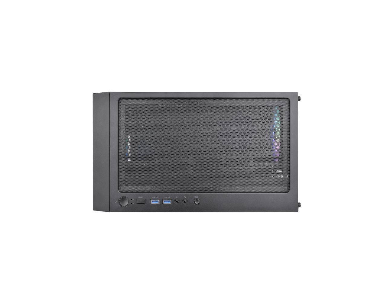 Alt View 4. Thermaltake - Thermaltake Versa H16 TG ARGB Black Micro ATX Case with Tempered Glass and 3 Fans - Black.