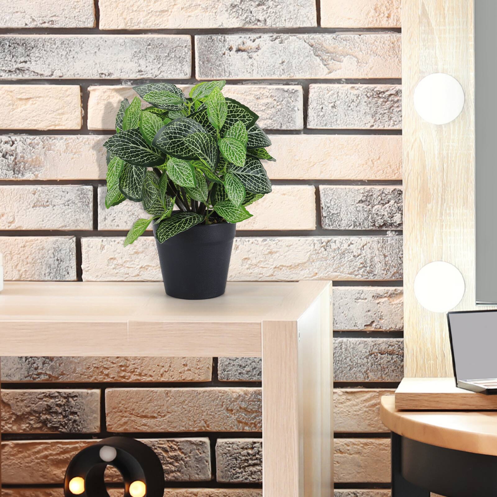 Back. Oumilen - Decor for Plants Fake Green Plant Long-Lasting Artificial Plant for Room and Office.